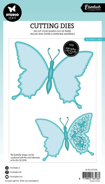 Studio Light - Essentials -Cutting Die - Butterfly Cardshape CD1074 ...