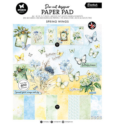 Studio Light - Essentials - A4 Die-Cut Paper Pad - Butterflies ...