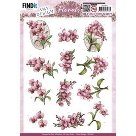 3D - Die Cut - Amy Design -  Pink Florals - Orchid