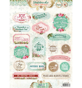 3D - Die Cut - Shabby Chic - Winter Christmas - Labels