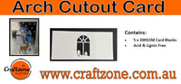 Craftzone - Pre Scored Cards - Arch Cutout Tri Fold Card pkt 5