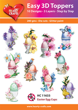 Hearty Crafts - 3D die cut - Easter Egg Cups - Pkt 10 different designs
