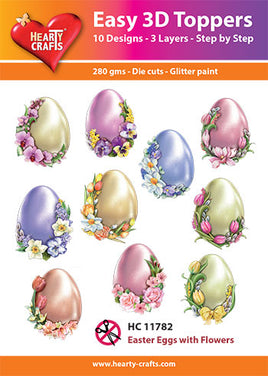 Hearty Crafts - Easy 3D die-cut - Easter Eggs with Flowers