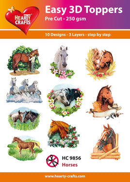 Hearty Crafts - 3D die cut - Horses - Pkt 10 different designs