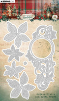 Studio Light • JMA Cutting Die Poinsettias & Ice Swirl Frame Festive Nostalgia