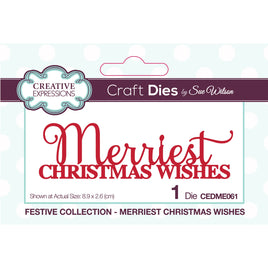 Creative Expressions -  Sue Wilson Die Merriest Christmas wishes