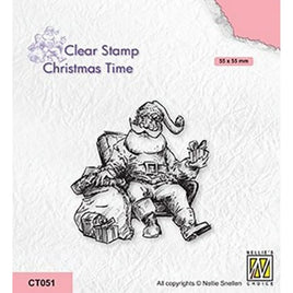 Nellie's Choice • Christmas Time Clear Stamps Santa Claus in Lounge Chair