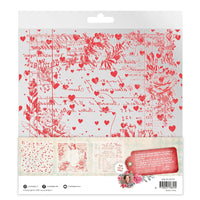 Studio Light •Jenine's Mindful Art Acetate Sheets Sending You Love White & Soft Red
