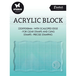 Studio Light - Essentials Acryl Stamp Block for Clear and Cling Stamps with Grid 5x8x0.8cm Nr.03