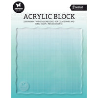Studio Light - Essentials Acryl Stamp Block for Clear and Cling Stamps with Grid 12x12x0.8cm Nr.04
