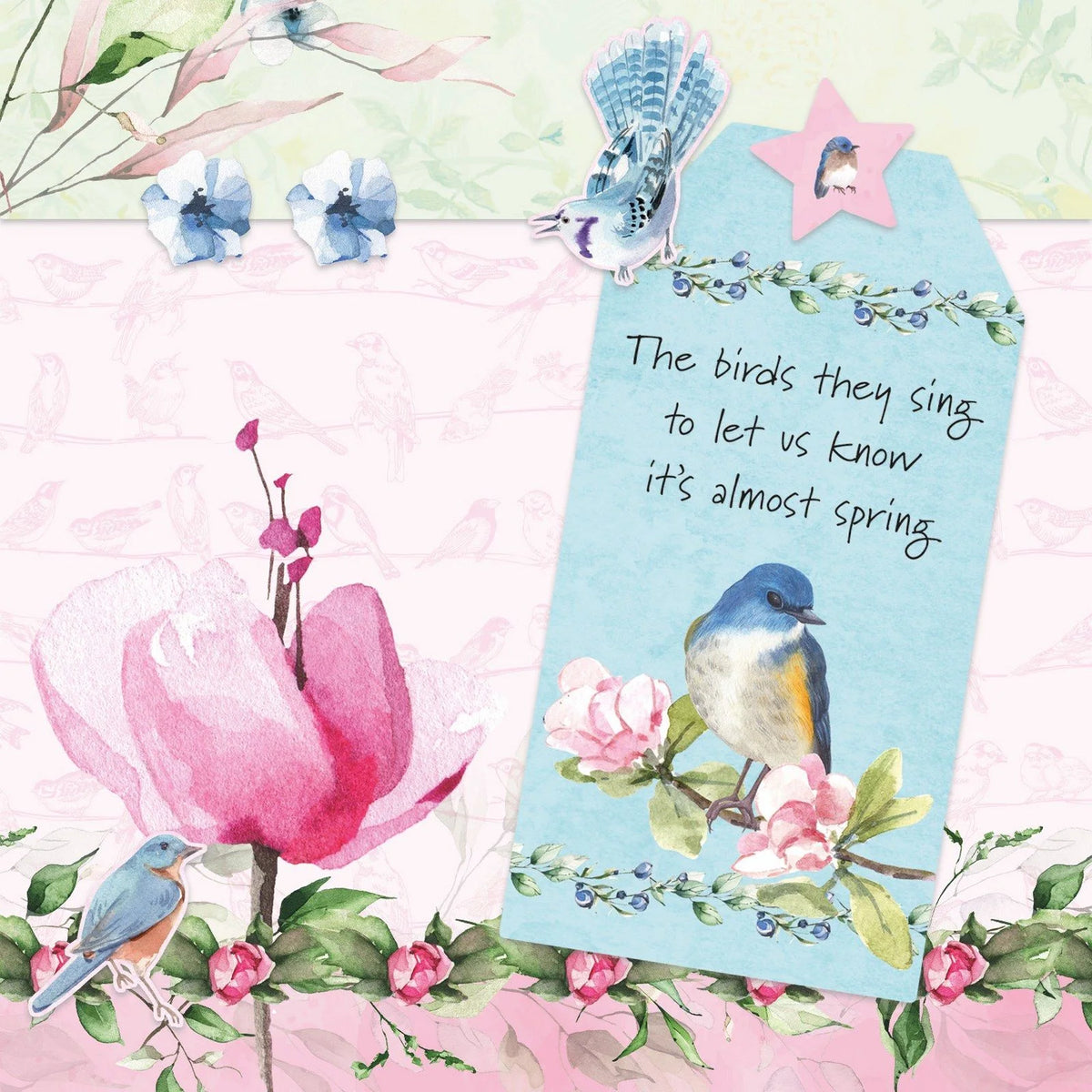 Studio Light - Essentials - A4 Die-Cut Paper Pad Spring Birds ...