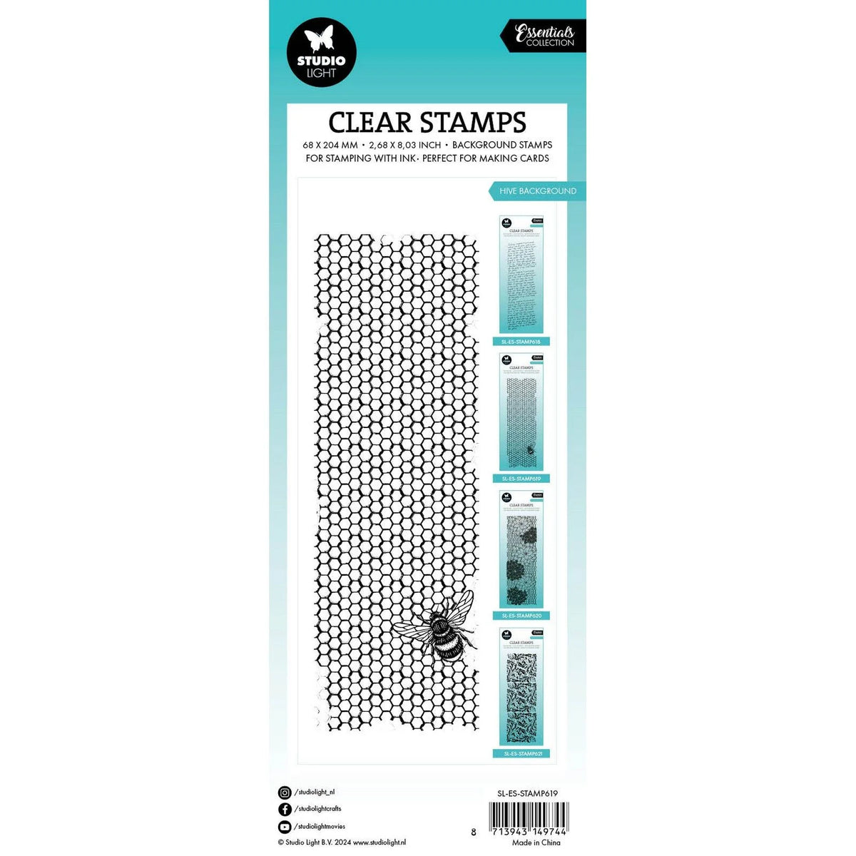 Studio Light -Essentials Clear Stamp Hive Background| Craftzone Australia