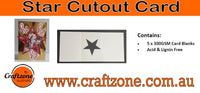 Craftzone - Pre Scored Cards - Star Cutout Tri Fold Card pkt 5