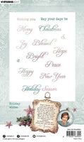 Studio Light - Jenine's Mindful Art - Christmas Blush Collection - STAMP HOLIDAY WISHES