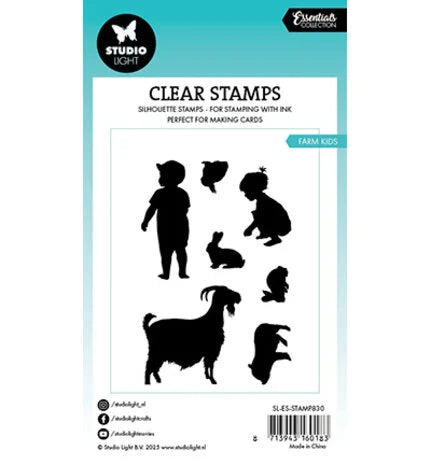 Studio Light - Essentials - Clear Stamps - Farm Kids| Craftzone Australia
