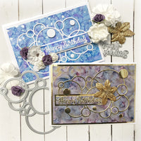 Paper Roses -  Die - Bubbles Circle Background