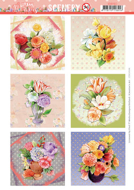 Jeanine's Art - Die-cut/Push out sheet- Urban Flowers - Tulips Square