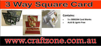 Craftzone - Pre Scored Cards - 3 Way Square Card pkt 5
