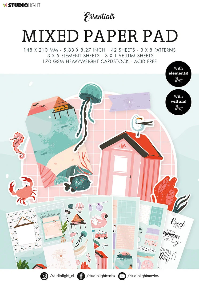 Studio Light A5 Essentials Mixed Patterned Paper Pad #14| Craftzone ...