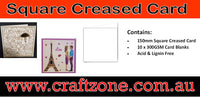Square Creased Card Pkt 10 cards