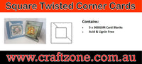 Craftzone - Pre Scored Cards - Square Twisted Corner Card Pkt 5
