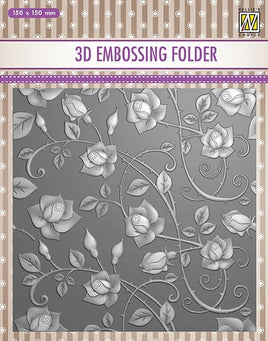Nellie's Choice - 3D Embossing Folder  Roses