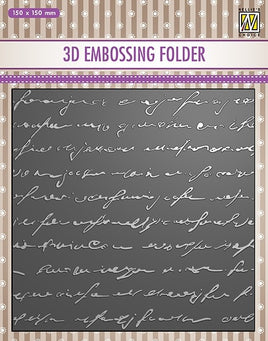 Nellie's Choice - 3D Embossing folder Writing