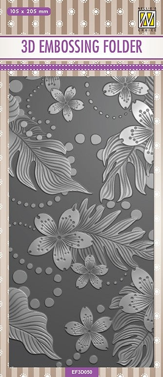 Nellie's Choice - 3D EMBOSSING folder slimline Leaves & Flowers ...