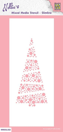 Nellie's Choice - Mixed Media Stencil - Slim Christmas Tree