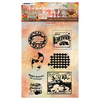 STUDIO LIGHT CLEAR STAMP VINTAGE LABELS SUNFLOWER KISSES NR.440