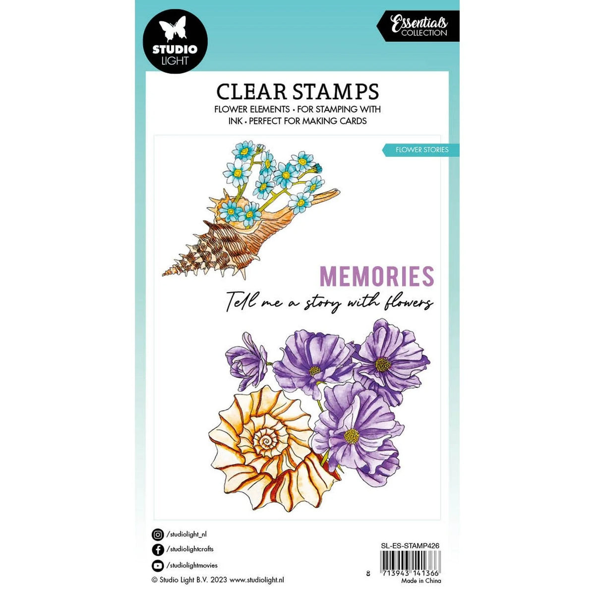 Studio Light • Essentials Clear Stamp Flower Stories| Craftzone Australia