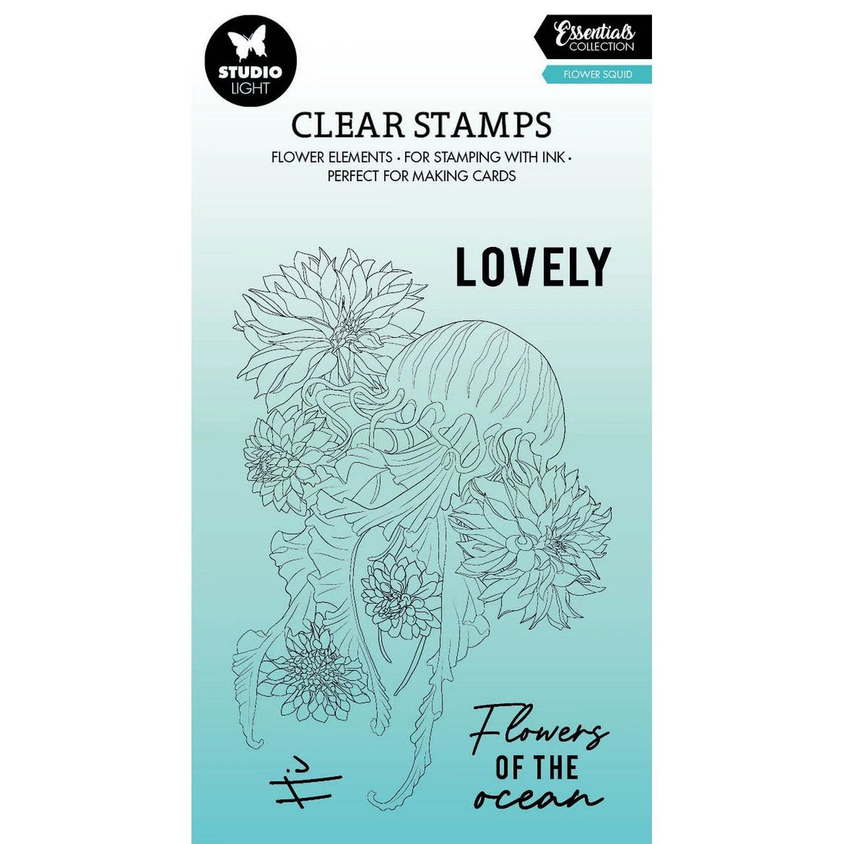 Studio Light • Essentials Clear Stamp Flower Squid| Craftzone Australia