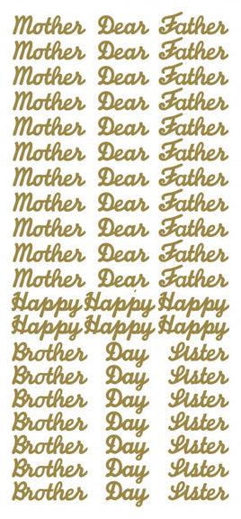 Peel-Off Stickers - Mother, Dear, Father