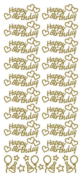 Peel-Off Stickers - Happy Birthday / Hearts 292