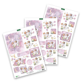 Katy Sue - 3D Die Cut Decoupage – Baby Girl with Moon