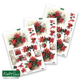Katy Sue - 3D Die Cut Decoupage – Poinsettia Basket