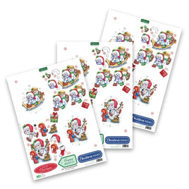 Katy Sue - 3D Die Cut Decoupage – Snowmen & Sleigh