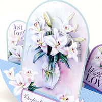 
              Katy Sue - 3D Die- Cut - Vase of Lilies
            