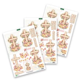 Katy Sue - 3D Die Cut Decoupage – Wooden Cross & Roses