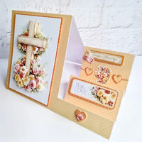 
              Katy Sue - 3D Die Cut Decoupage – Wooden Cross & Roses
            