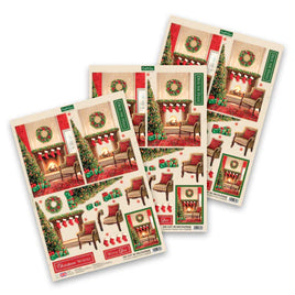 Katy Sue - 3D Die-Cut Decoupage - Christmas Fireplace Scene