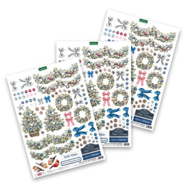 Katy Sue - 3D Die Cut Decoupage – Christmas Floral Embellishments, Winter