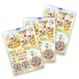 Katy Sue - 3D Die Cut Decoupage –  Garden Gnomes with Plant Pots