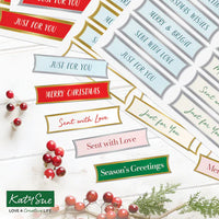 
              Katy Sue - Die Cut -Foiled Christmas Banners, Festive Colours, 96 Sentiments
            
