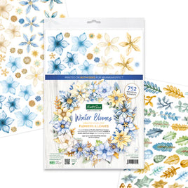 Katy Sue - 3D Die Cut Decoupage – Winter Blooms Die Cut Flowers & Leaves, 12 sheets