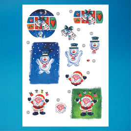 3D - Die Cut -  Christmas Toppers  Snowman - DECOUPAGE