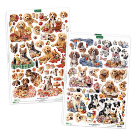 Katy Sue - 3D Die Cut Decoupage – Picnic Pups  (2 A4 sheets 3D Die-cut)
