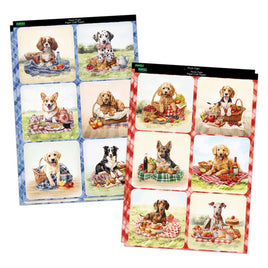 Katy Sue - Toppers Die-Cut Decoupage – Picnic Pups (2 A4 sheets)