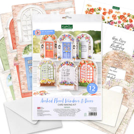 Katy Sue - Arched Floral Windows & Doors Card Making Kit (12 Cards)