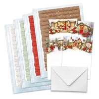 Katy Sue - 3D Die-Cut Decoupage - Poinsettia Garden Picket Fence Card Making Kit